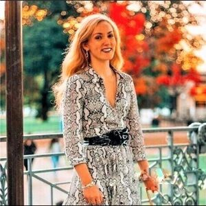 Elegant Gray Snake Print Dress NWT Size Xsmall